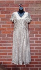 Ladies Dress,Jacques Vert Size UK 10,12 Stunning Lacework Satin Detail Cream