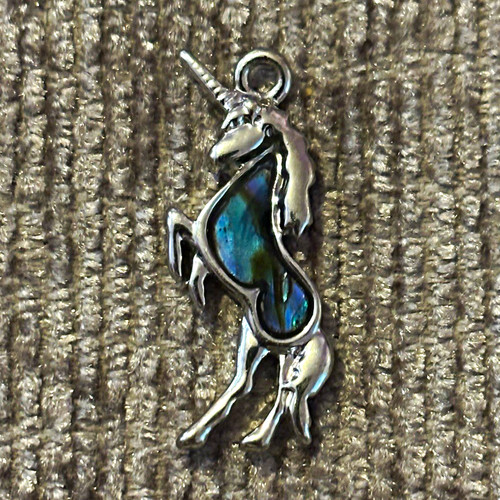 Silver tone metal unicorn - tone,