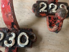 3 Original Antique Reclaimed Iron School Coat Hooks Old Industrial Metal Vintage