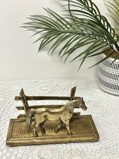 Vintage Brass Horse & Gate