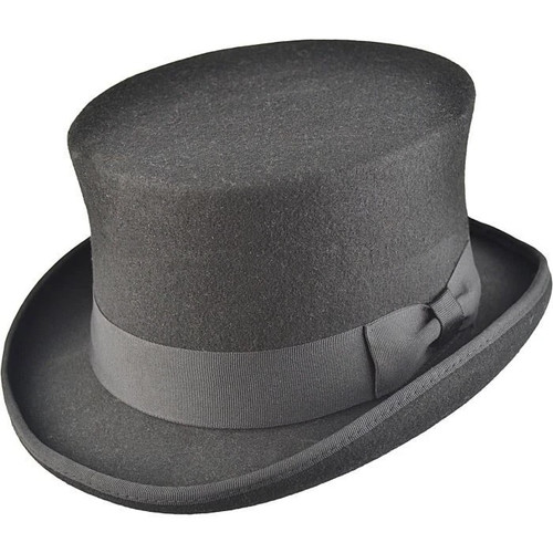 Black wool felt top - black, hat