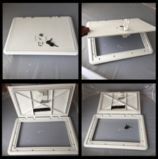 ABS White Loft Trap Door Hinged Drop Down Hatch Access Panels Attic