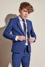 Boys Bright Blue Suit Jacket Boy Suits 4 Piece Trousers (14) and 1 Blazer (16)
