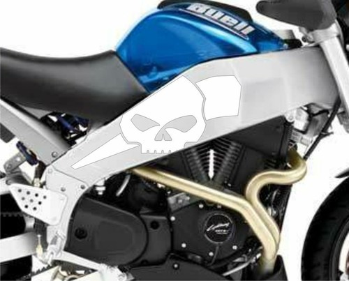 White skull sticker for - for, buell