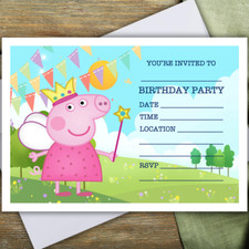 PEPPA PIG PARTY INVITATIONS - 10 invites & envelopes