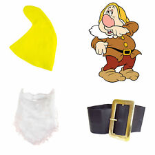 Sneezy Set - Snow White Seven Dwarfs Fancy Dress Hat Beard Belt Costume Cartoon