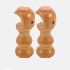 2 Pcs Solid Wood Curtain Rod