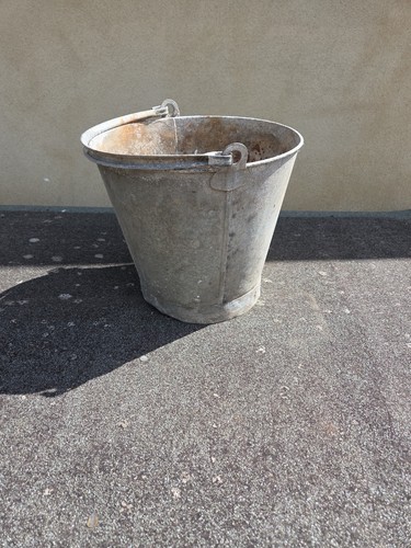 Rustic galvanized metal pail - rustic,