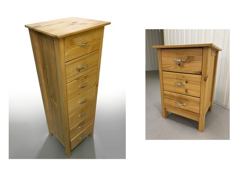 Pine tallboy chest drawers - pine,