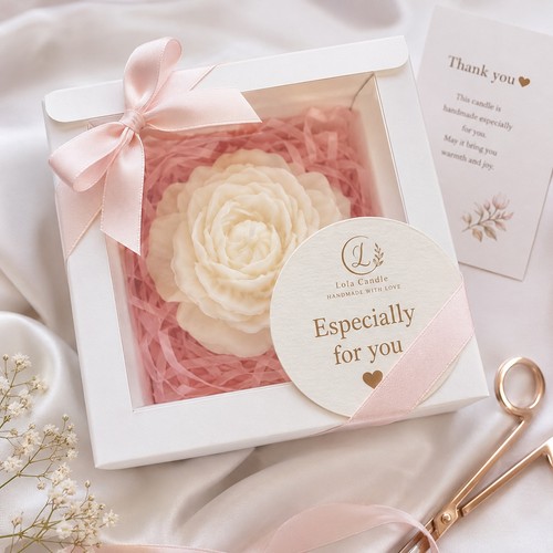 Handmade flower candle - flower, gift