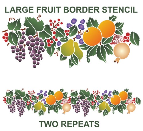 Large fruit border stencil - fruit, 22