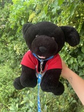 Build A Bear 25th Celebration Collection Black Labrador Dog Plush With Lead