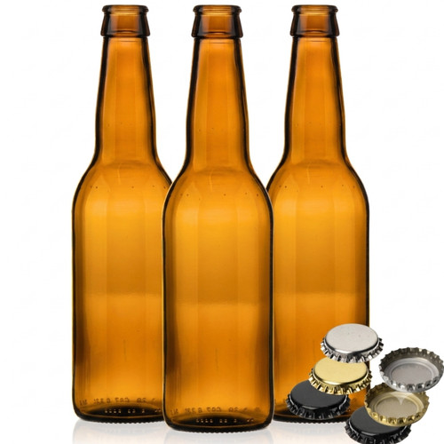 330ml amber glass bottles - glass, with