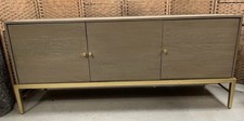 Swoon 3 Door Sideboard, Sandblasted Grey Mango Wood & Brass