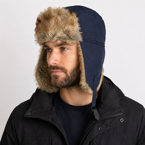 Winter trapper hat navy - hat, blue