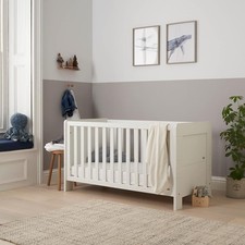 3in1 Baby Cot Bed Crib Toddler Day Bed Adjustable Wooden Convertible White
