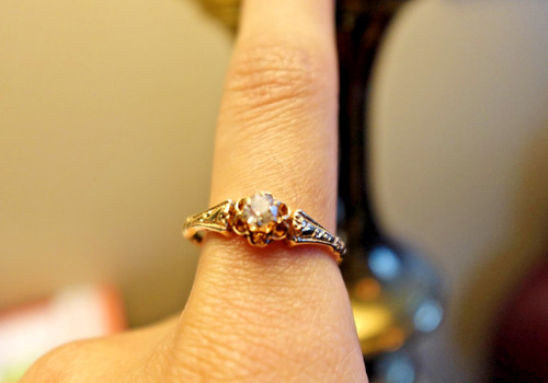 14k gold diamond ring size - 14k,