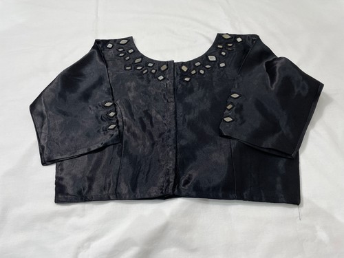 Black readymade mashru silk - black,