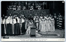 Postcard Coronation 1953 Queen Elizabeth II Westminster Abbey Chair of State