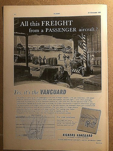1957 aircraft advert - aircraft, vickers