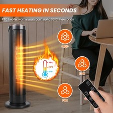 2000W Electric Heater Energy Efficient Thermostat Oscillating Remote Control