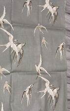 SANDERSON CURTAIN FABRIC DESIGN Swallows 2.7 METRES PEBBLE LINEN MIX