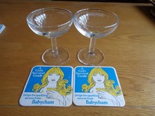 2 BABYCHAM GLASSES. plus two