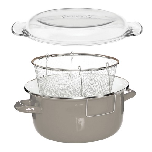 Grey enamel glass pyrex lid - grey,