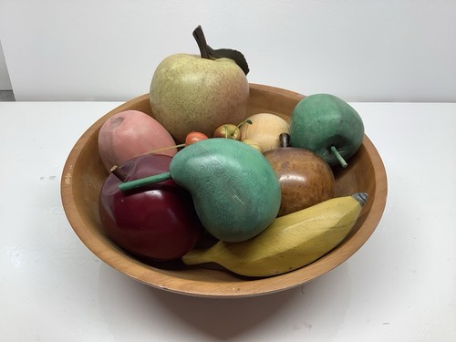 Wooden large fruit bowl with - wooden,