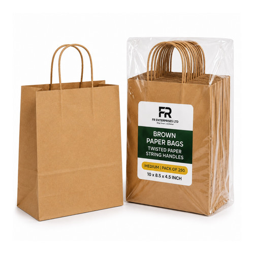 Brown paper bags - brown, twisted
