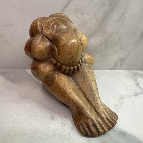 Vtg weeping buddha wood - buddha,