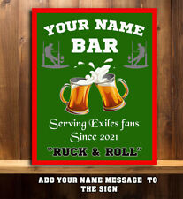 PERSONALISED LONDON IRISH  RUGBY  FANS BAR SHED MAN CAVE  Metal Sign RU9