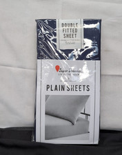 Microfiber Fitted Sheet Double - Plain Bed Sheets Deep Pocket 10 inch-Navy