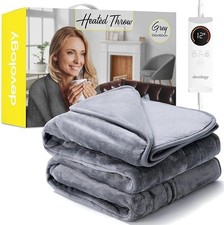 Devology Heated Throw, 130x160cm,Washable, 6 Heat Levels, Blanket *open box* 