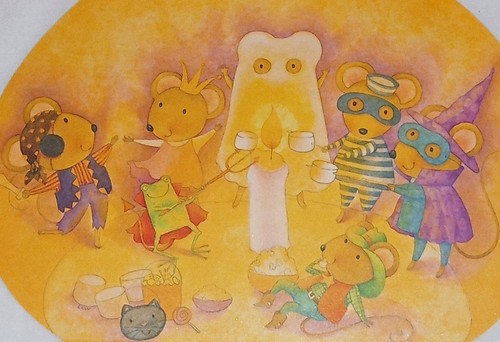 Halloween card adorable mice - halloween,