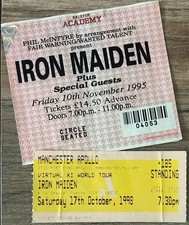 Iron Maiden - 2x Blaze Bayley Era Concert / Gig Tickets (X Factour & Virtual XI)