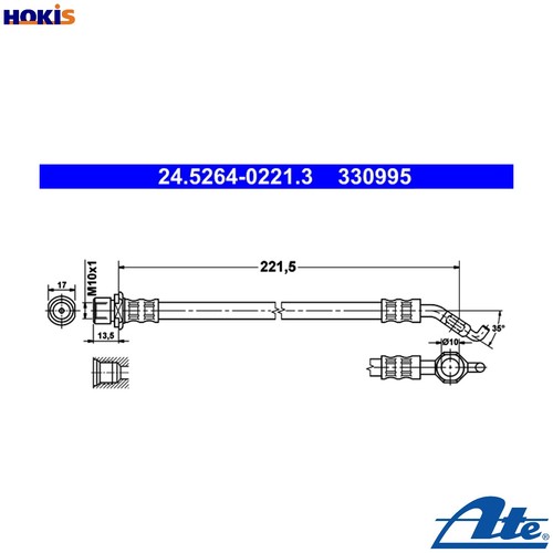 Brake hose 5264 0221 - brake, 24.5264-0221.3