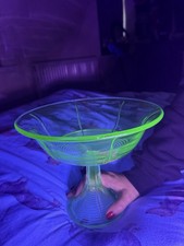Vintage Uranium Glass Pedestal