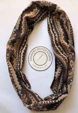 Infinity Double Loop Circle Scarf Liberty Varuna Wool “Killerton”Handmade Brown