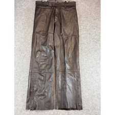VINTAGE Harley Davidson Hein Gericke Leather Moto Pants Mens 34 Black Motorcycle