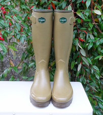 Le Chameau Chasseur Neoprene Lined Size 8 Zip Wellingtons Calf 41cm Wellies