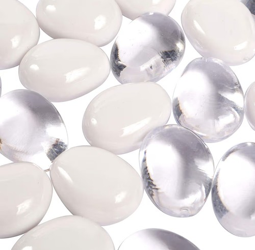 Clear large oval pebbles - pebbles, mixed