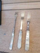 3 Hallmarked Solid Silver Pickle Forks 69.5g