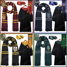 UK Harry Potter Gryffindor Ravenclaw Slytherin Robe Cloak Tie Costume Wand Scarf