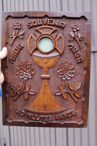 Wood carved religious wall