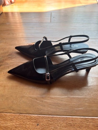 Zara black patent - zara, pointed