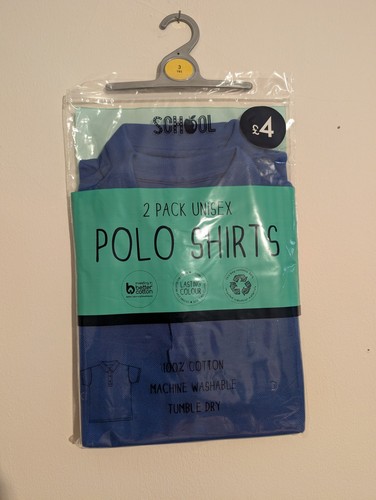 Blue unisex school polo - unisex,