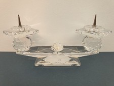 SWAROVSKI Candle Holder SILVER Crystal Candlestick Double Pin Clear VINTAGE Cut