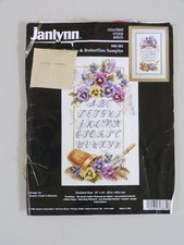 Janlynn Cross stitch kit -Pansies & Butterflies Smpler 80-383