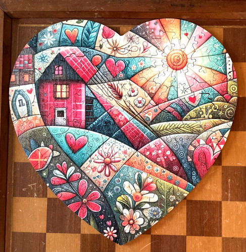 Colourful heart and - and, home